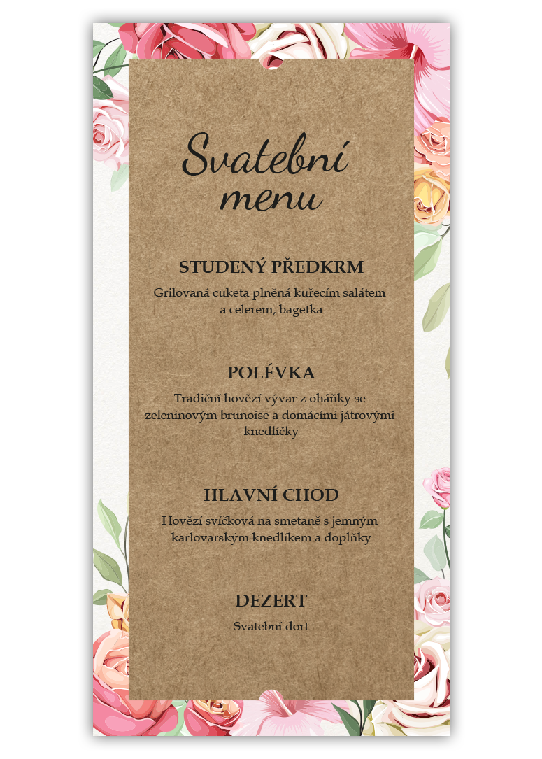 Chutné svadobné menu. - Craft floral